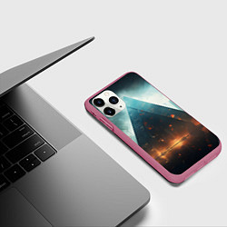 Чехол iPhone 11 Pro матовый Кибергород, цвет: 3D-малиновый — фото 2