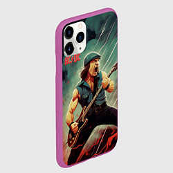 Чехол iPhone 11 Pro матовый AC DC rock, цвет: 3D-фиолетовый — фото 2