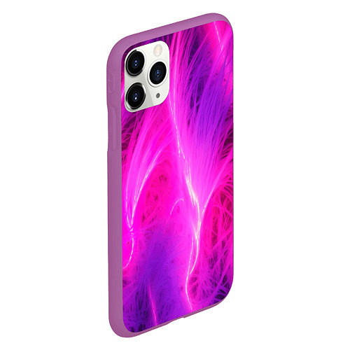 Чехол iPhone 11 Pro матовый Pink abstract texture / 3D-Фиолетовый – фото 2