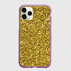 Чехол iPhone 11 Pro матовый Золотая крошка, цвет: 3D-фиолетовый