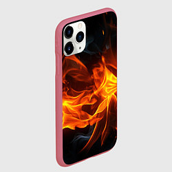 Чехол iPhone 11 Pro матовый Пламя костра, цвет: 3D-малиновый — фото 2