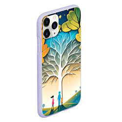 Чехол iPhone 11 Pro матовый Семейное дерево - нейросеть, цвет: 3D-светло-сиреневый — фото 2