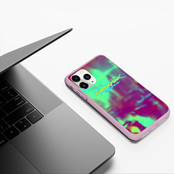 Чехол iPhone 11 Pro матовый Киберпанк новый уровень, цвет: 3D-розовый — фото 2