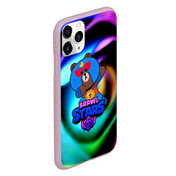 Чехол iPhone 11 Pro матовый Brawl stars neon teddy, цвет: 3D-розовый — фото 2