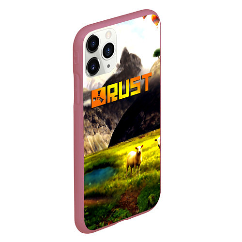 Чехол iPhone 11 Pro матовый Rust poster game / 3D-Малиновый – фото 2