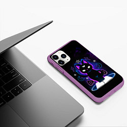 Чехол iPhone 11 Pro матовый Кот колдун, цвет: 3D-фиолетовый — фото 2