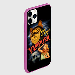 Чехол iPhone 11 Pro матовый Кот вампир, цвет: 3D-фиолетовый — фото 2