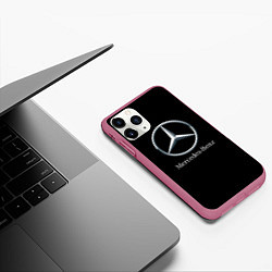 Чехол iPhone 11 Pro матовый Mercedes-benz sport auto, цвет: 3D-малиновый — фото 2