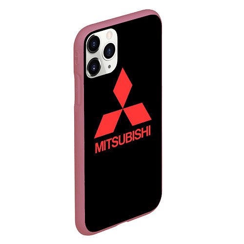 Чехол iPhone 11 Pro матовый Mitsubishi sportcar / 3D-Малиновый – фото 2