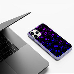 Чехол iPhone 11 Pro матовый Marshmello DJ, цвет: 3D-светло-сиреневый — фото 2