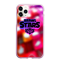 Чехол iPhone 11 Pro матовый Brawl stars network, цвет: 3D-розовый