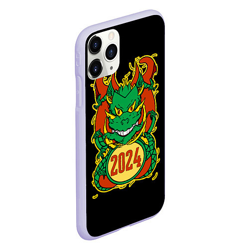 Чехол iPhone 11 Pro матовый Времена драконов / 3D-Светло-сиреневый – фото 2