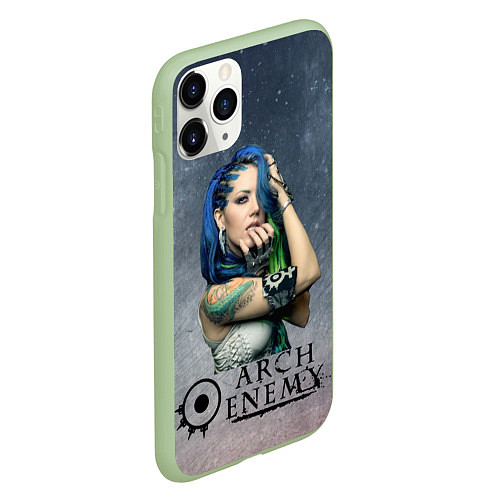 Чехол iPhone 11 Pro матовый Arch Enemy Alissa White-Gluz / 3D-Салатовый – фото 2