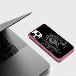 Чехол iPhone 11 Pro матовый Монохромный - Кеджиро Ренгоку, цвет: 3D-малиновый — фото 2