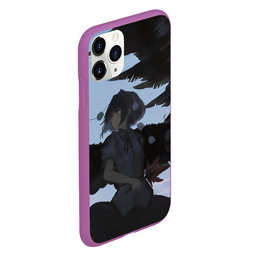 Чехол iPhone 11 Pro матовый Touhou Project Aya Шамеймару / 3D-Фиолетовый – фото 2