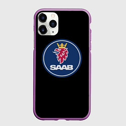 Чехол iPhone 11 Pro матовый Saab sport auto car, цвет: 3D-фиолетовый
