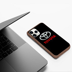 Чехол iPhone 11 Pro матовый Toyota sport car, цвет: 3D-коричневый — фото 2