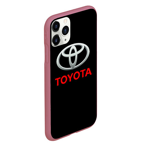 Чехол iPhone 11 Pro матовый Toyota sport car / 3D-Малиновый – фото 2