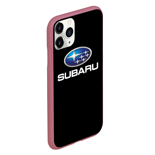 Чехол iPhone 11 Pro матовый Subaru sport auto car / 3D-Малиновый – фото 2