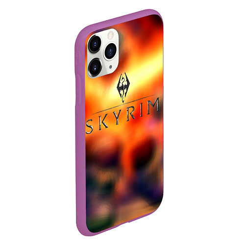 Чехол iPhone 11 Pro матовый Skyrim rpg game / 3D-Фиолетовый – фото 2