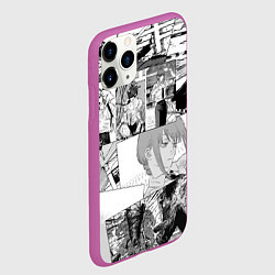 Чехол iPhone 11 Pro матовый Человек Бензопила манга, цвет: 3D-фиолетовый — фото 2