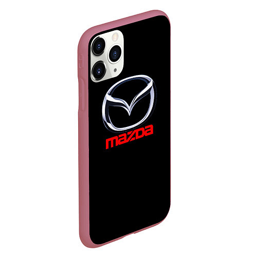 Чехол iPhone 11 Pro матовый Mazda japan motor / 3D-Малиновый – фото 2