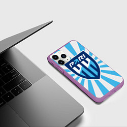 Чехол iPhone 11 Pro матовый Пари Нижний Новгород ФК, цвет: 3D-фиолетовый — фото 2