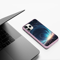 Чехол iPhone 11 Pro матовый Космический абстрактный узор - нейросеть, цвет: 3D-розовый — фото 2