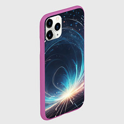 Чехол iPhone 11 Pro матовый Космический абстрактный узор - нейросеть, цвет: 3D-фиолетовый — фото 2