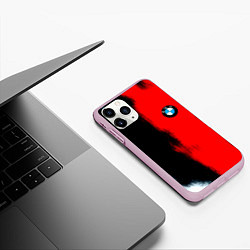 Чехол iPhone 11 Pro матовый Bmw sport colors, цвет: 3D-розовый — фото 2