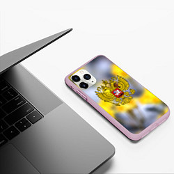 Чехол iPhone 11 Pro матовый Русская земля герб, цвет: 3D-розовый — фото 2