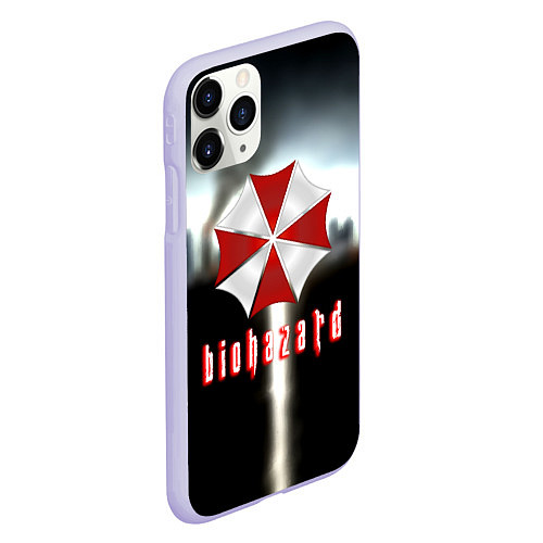 Чехол iPhone 11 Pro матовый Raccoon city / 3D-Светло-сиреневый – фото 2