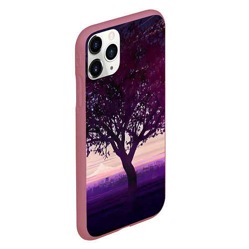 Чехол iPhone 11 Pro матовый Love Money Rock-n-Roll сакура / 3D-Малиновый – фото 2