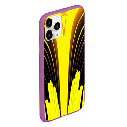 Чехол iPhone 11 Pro матовый Черно-желтые мотивы, цвет: 3D-фиолетовый — фото 2