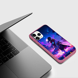 Чехол iPhone 11 Pro матовый Шогун Райден - Геншин Импакт, цвет: 3D-малиновый — фото 2