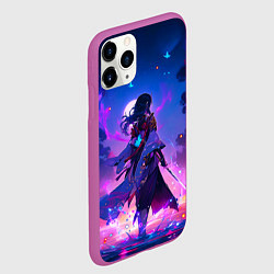 Чехол iPhone 11 Pro матовый Шогун Райден - Геншин Импакт, цвет: 3D-фиолетовый — фото 2