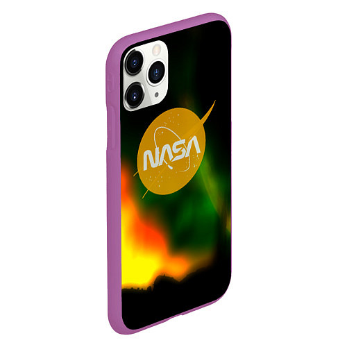 Чехол iPhone 11 Pro матовый Nasa spacestar / 3D-Фиолетовый – фото 2