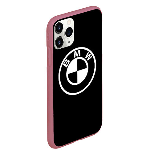 Чехол iPhone 11 Pro матовый Bmw sport white / 3D-Малиновый – фото 2