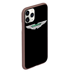 Чехол iPhone 11 Pro матовый Aston martin auto, цвет: 3D-коричневый — фото 2