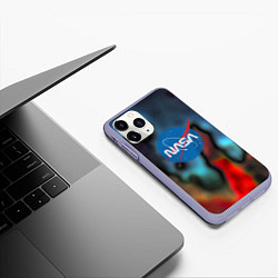 Чехол iPhone 11 Pro матовый Nasa space star collection, цвет: 3D-светло-сиреневый — фото 2