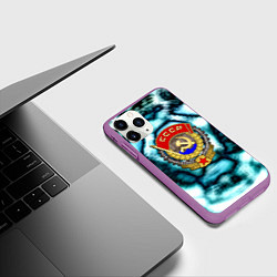 Чехол iPhone 11 Pro матовый Назад в ссср негатив, цвет: 3D-фиолетовый — фото 2
