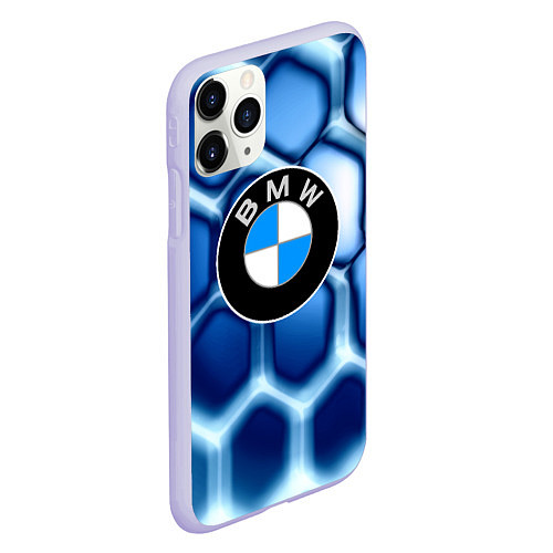 Чехол iPhone 11 Pro матовый Bmw carbon sport auto brend / 3D-Светло-сиреневый – фото 2