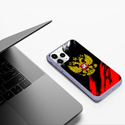 Чехол iPhone 11 Pro матовый Russia stripes, цвет: 3D-светло-сиреневый — фото 2