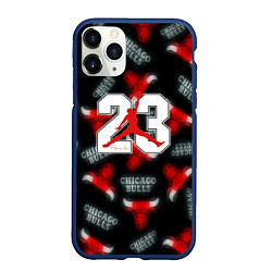 Чехол iPhone 11 Pro матовый Basketball jordan logo, цвет: 3D-тёмно-синий