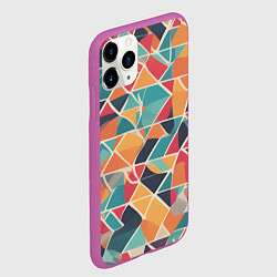 Чехол iPhone 11 Pro матовый Осенний паттерн красно-сине-жёлтый, цвет: 3D-фиолетовый — фото 2