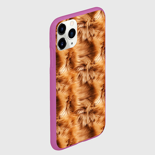 Чехол iPhone 11 Pro матовый Меховой паттерн / 3D-Фиолетовый – фото 2