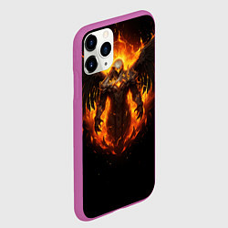 Чехол iPhone 11 Pro матовый Пламенный Бог Тот, цвет: 3D-фиолетовый — фото 2