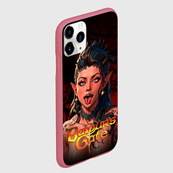 Чехол iPhone 11 Pro матовый Карлах - ахегао, цвет: 3D-малиновый — фото 2