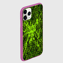 Чехол iPhone 11 Pro матовый Зелёная глитч инфекция, цвет: 3D-фиолетовый — фото 2