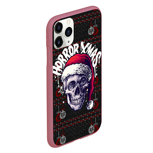 Чехол iPhone 11 Pro матовый Horror xmas / 3D-Малиновый – фото 2